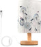 YYZZH Table Lamp Elegant Dandelion Dragonfly Nightstand Lamp with Wood Base Fabric Lamp