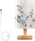 YYZZH Table Lamp Elegant Dandelion Dragonfly Nightstand Lamp with Wood Base Fabric Lamp