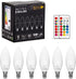 Set of 6 E12 LED Light Bulbs 5W 40W Equivalent Small Base B11 Candelabra Color Changing Dimmable Candle Bulb with