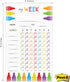 Cheerful Crayon Design Weekly Chore Chart, 6" x 10" Sticky Note Fill in Task List
