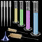 4PCS Plastic Graduated Cylinders Set, 10ml 25ml 50ml 100ml with 4PCS Pipettes, Funnel and Brush