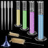4PCS Plastic Graduated Cylinders Set, 10ml 25ml 50ml 100ml with 4PCS Pipettes, Funnel and Brush