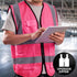 XPCARE 2-Pack Hi Vis Reflective Safety Vest with Pockets, High Reflective Strips for Men and Women, Pink