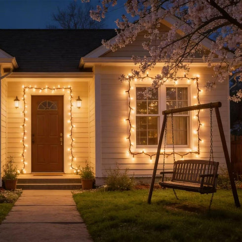 150 Commercial 50 LUCKY SHINE LED Warm White Christmas Lights, Grade Decorative Lighting String Brown Wire FT