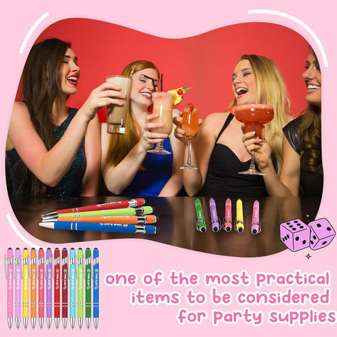 Chiisong 36 Pcs Bunco Gifts for Women Bunco Let's Roll Ballpoint Pens with Screens Touch Stylus Tips Funny Fine Point