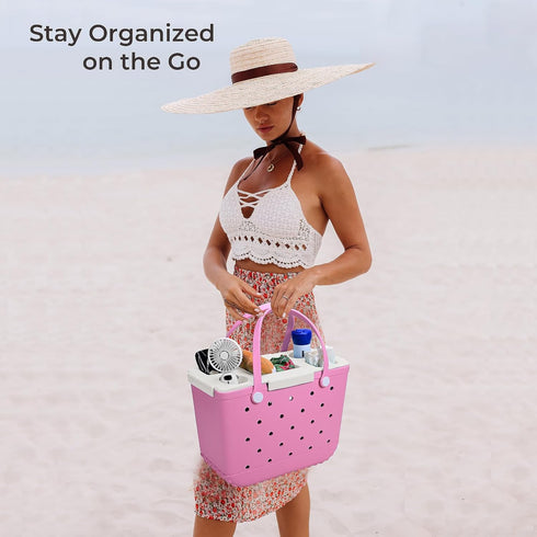 ZYTONGMAO Tote Topper Tray Accessories for Tote Bogg Bag Large Waterproof EVA Table Top Organizer Lid with Cup Holder