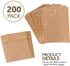 (200 Pack), Commercially Paper Sandwich Bags Kraft Brown Compostable Food Grade Unbleached Kraft Paper for Bakery