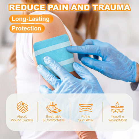 4"x 4" 20 Pack, Carbou Super Absorbent Wound Dressing Pads, Individual Non Adhesive Absorbent Bandages for Wound Care