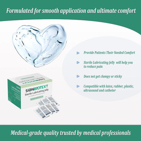 Packets, 0.105 oz (3g) 144 Sterile Lubricant Jelly for Hospitals and Clinics Use. Professional Lubricating Single Water