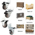 2 Inches Side Mount Caster Wheels Set of 16, Heavy-Duty Double Plate Rubber Locking Swivel Casters
