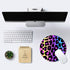 IMAYONDIA Cheetah Animal Print Gaming Mouse Pad - Colorful Leopard Round Mouse Pad with Non-Slip Rubber Base for Office