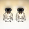 ASD Black Semi Flush Mount Ceiling Light Fixture - 5.7" E26 120V