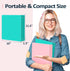 Sooez BinderX 1 Inch Round Ring Binder, Aqua Blue, Fits 150 Sheets, Customizable Cover, 2 Inside Pockets, Cute Aesthetic
