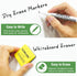 HOMiDEK Magnetic Whiteboard Fridge Dry Erase Board, Small 12" x 8" with Clean Dirty Magnet, 4 Markers, 1 Eraser
