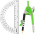 EBOOT Student Geometry Math Set, Drawing Compass and 6 Inch Clear Swing Arm Protractors for 180 Degree
