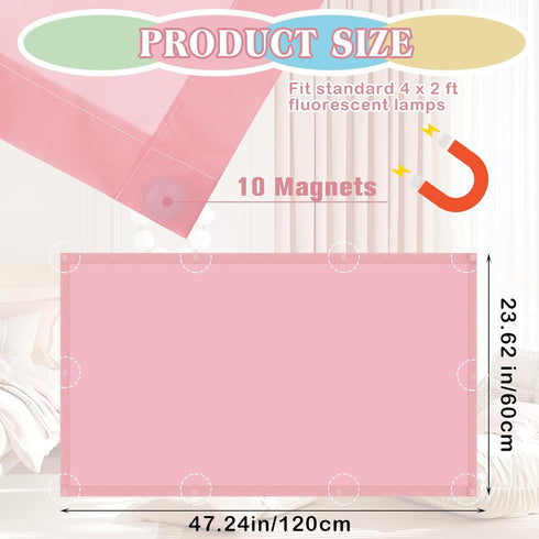 4 4x2 VIHOSE Pcs Fluorescent Light Covers, Feet Classroom Magnetic Light Cover Fluorescent Lights Shade Ceiling Lights