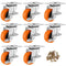 Caster Wheels Set of 8 - 3 Inch Heavy Duty Casters with Brake, Locking Polyurethane Wheels for Furniture