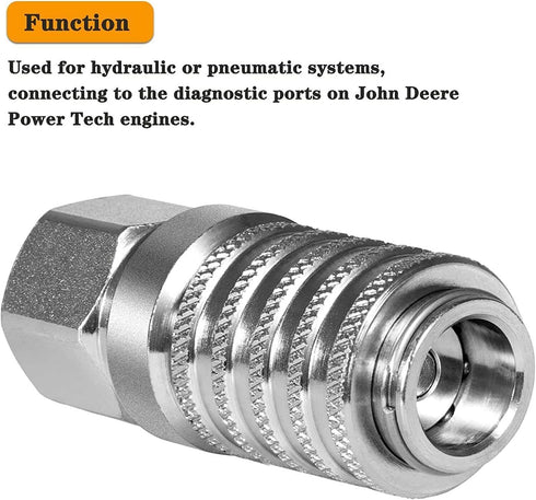 PD242 1/8" 1/4" 18 2.12" Series PD Steel Test Port and Diagnostic Equipment Quick Coupler with Female Pipe Thread, Body