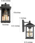 LALUZ Black Outdoor Wall Sconce Lights, Modern Farmhouse Porch Lights Outdoor Wall Mounted with Clear Glass, Waterproof