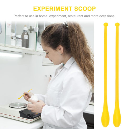 SOLUSTRE 50Pcs Micro Scoops Plastic Laboratory Mini Measuring Spoons Long Handle for Cosmetic Powder, Random Color