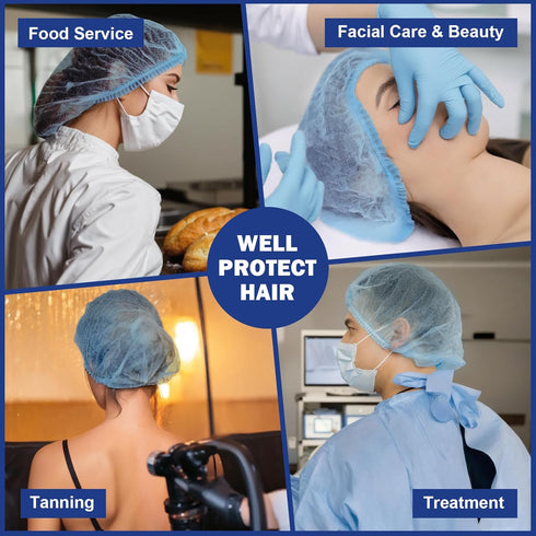 24" 50PCS LEOBRO Hair Net, Hair Nets for Food Service Workers, Hairnets for Foodservice, Kitchen Hair Nets for Women