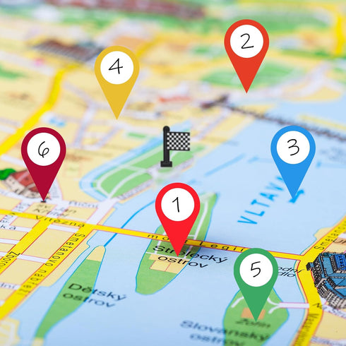 Shimmeroo 280Pcs Map Location Position Stickers, Self Adhesive Map Markers Indicator Labels Colorful Tracking Stickers