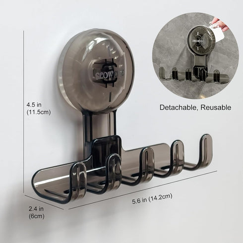 2-Pack Suction Cup Hooks for Shower Razor Holder for Wall Strong Suction Hooks for Loofah Towels Bathroom Suction Cup