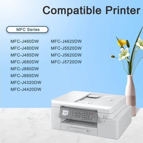 LC201 XL High Yield Ink Cartridges 5-Pack (2BK/1C/1M/1Y) Replacement for Brother Printers