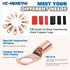 240Pcs Copper Wire Lugs with Heat Shrink Set, AWG 2 4 6 8 10 12 Ring Lug Connectors
