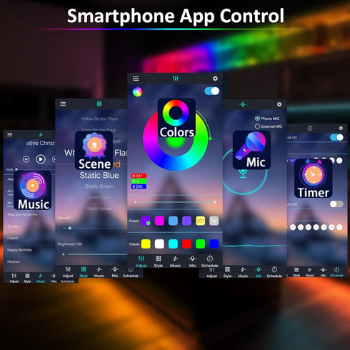 8 Counter, 13ft LAFULIT PCS RGB Under Cabinet Lights Kit, App and Remote Control Led Strip Lights, Music Sync Color