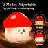 50Hrs 2 Mushroom Night Light Color Changing, Mushroom Lamp, Tap Control Brightness & Timer, Rechargeable Squishy Night