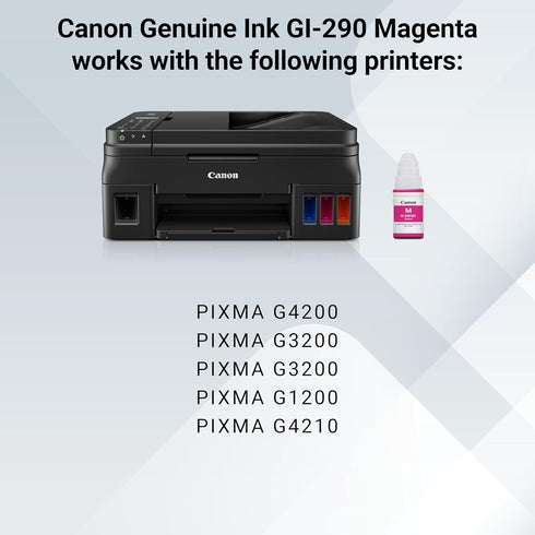 Canon GI-290 G4200, G3200, G2200, G1200, G4210 Genuine Magenta Ink Tank, Compatible with Megatank and Printers