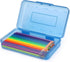 Tamaki Large Capacity Plastic Pencil Box - Clear Box with Snap-tight Lid, Stackable Design, Stylish Office Supplies