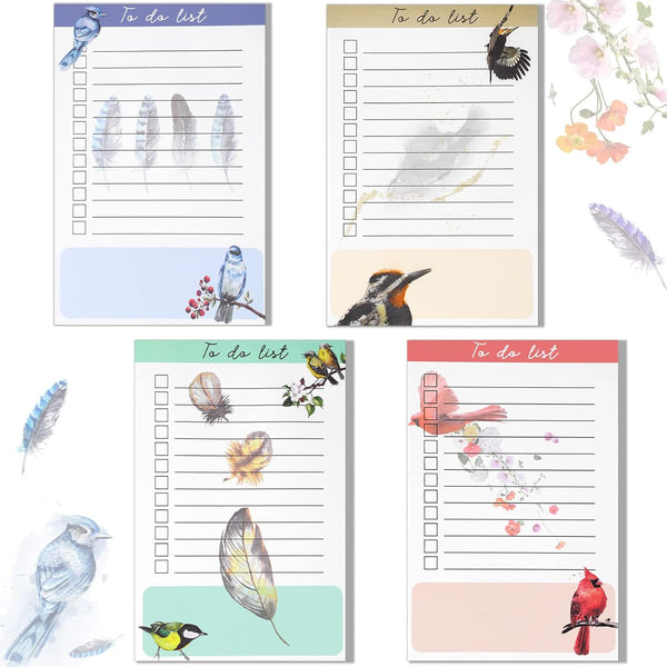 Fumete 4 Pack Bird Lover Gifts for Women - Sticky Notes Bird to Do List, 200 Sheets Christmas Cardinal Gifts for Women