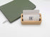 Wooden Business Card Holder 2 Grids Business Card Display Holder, Card Organizer for Office Desktop and Home (Brown)