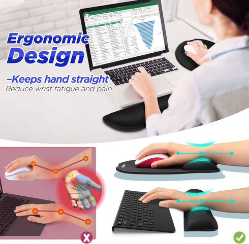 Gimars Upgrade Ergonomic Mouse Pad with Wrist Support, Superfine Fibre, Comfortable for Gaming & Office