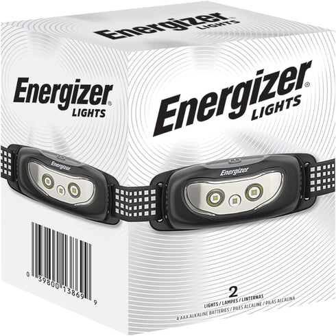 Energizer Universal Plus LED Headlamp, Lightweight Bright Headlamp for Outdoors, Camping, Emergency Light, 2 Pack