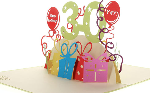 iGifts And Cards Happy 30th Birthday 3D Pop Up Greeting Card - Unique Gift for Thirty, Celebration for Husband, Wife,
