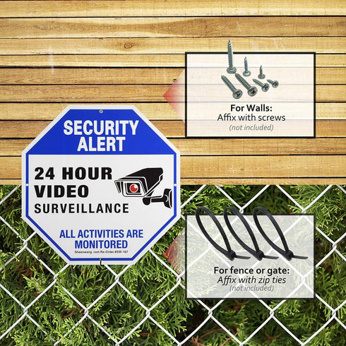 sheenwang 2-Pack 40 10 10 Security Camera Sign, Video Surveillance Signs Outdoor, UV Printed Mil Rust Free Aluminum X
