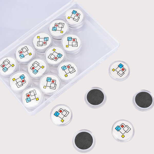 maxtek 30 Pcs Round Magnets for Whiteboard - Strong Fridge Magnets, Dry Erase White Board Magnets Set