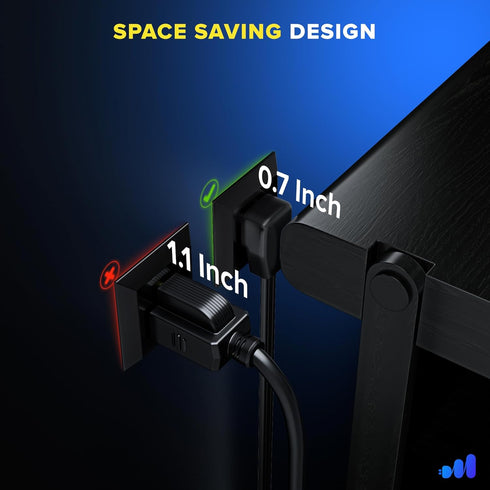Maximm Extension Cord Heavy Duty (4 Feet) Flat Wire 3-Prong Flat Plug, 14 AWG Power Cord - UL Certified, Black, Ideal for Home and Office Use, Appliances, Electronics, Power Tools