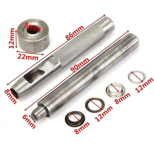 100 Sets Eyelet Punch Die Tool Kits with 150# 4mm Eyelets and Punch Tool for Leather Craft and DIY Projects