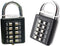 ZENG 10-Digit Push Button Padlock, Unchangeable 5-Digit Combination Lock with Hardened Steel Shackle, Black 2 Pack