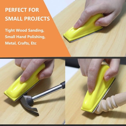 Micro Detail Sander with 70PCS Sandpaper, 3.5”x 1” Micro Sanding Tools for Small Projects, Crafts, and Wood Polish