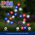 4th 20 2 4 Pack Lewondr of July Decorations Solar Garden Lights, Outdoor Red Blue White Star Solar Lights, Waterproof