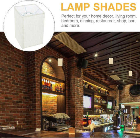 ARTIBETTER Square Linen Lampshade for Table and Floor Lamps Natural Cloth Lamp Cover with Soft Light Diffuser Easy