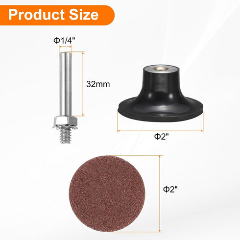 22pcs Set 2" 1/4" 80 HARFINGTON Quick Change Discs Roll Lock Sanding Discs with Shank Pad Holder Grit Surface