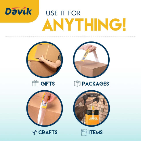 Davik Adhesive Carry Handle Straps: Stick On Handles for Moving Boxes and Bags - 25 Handles