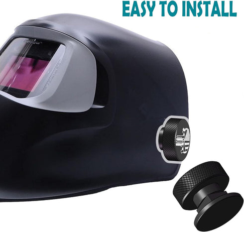 Welding Hood Helmet Pipeliner Fasteners, 1 Pair Black USA Flag Pattern Aluminum Headgear Replacement Parts, Anti-Rust