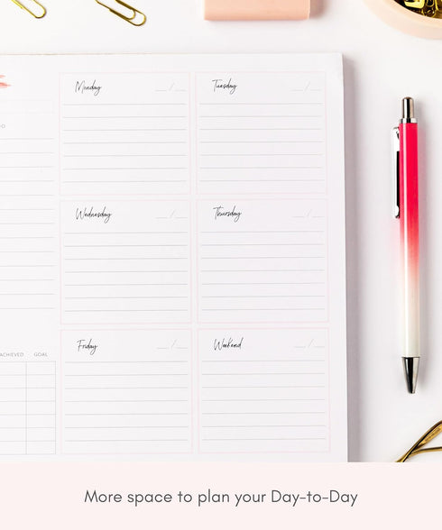 Lamare Weekly Planner Notepad, 52 Undated Weekly Sheets, Daily To Do List, Habit Tracker, Academic Planner